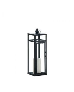 BLACK DRAMATIC GEOMETRY LANTERN